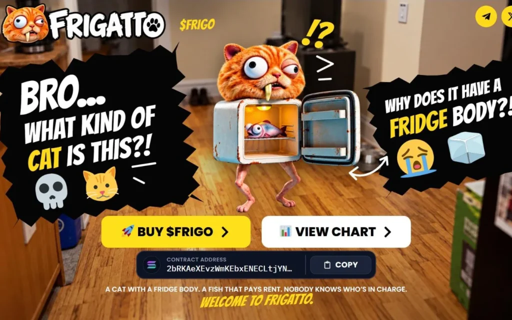 Frigatto homepage on desktop