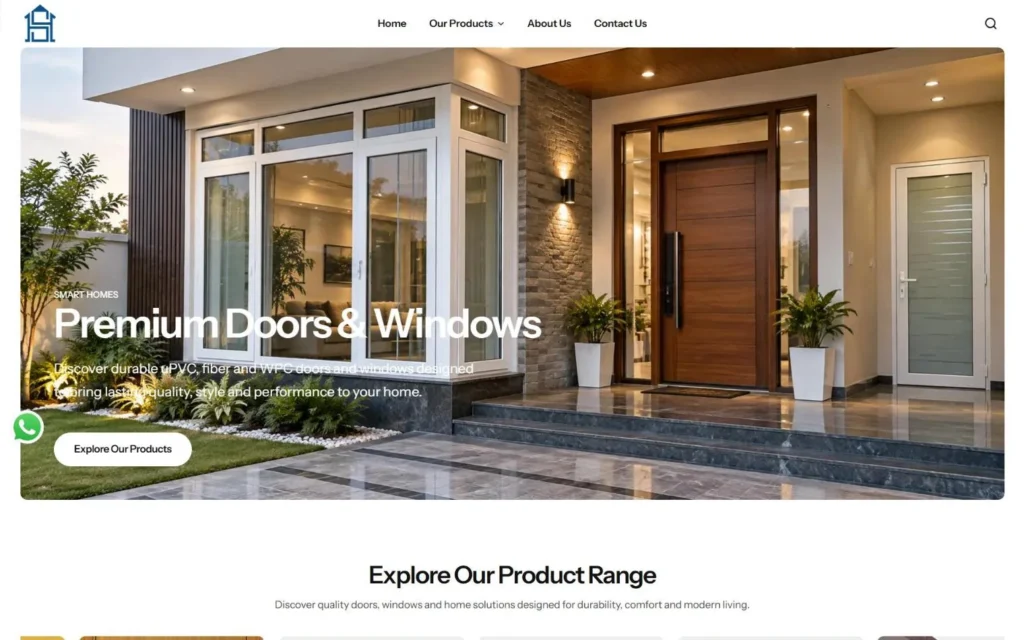Smart Homes Multan homepage on desktop