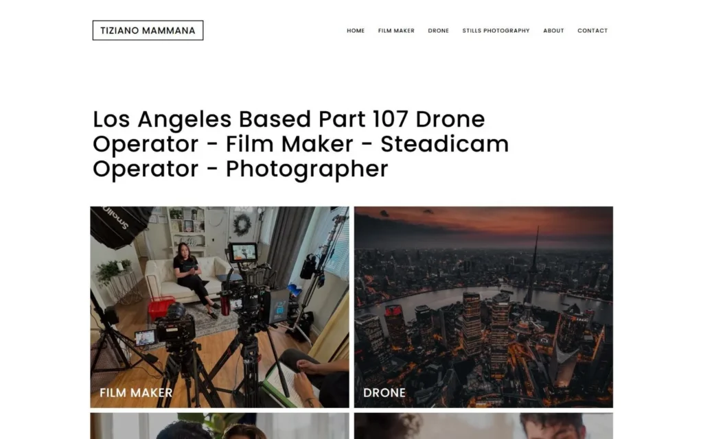 Tiziano Mammana homepage on desktop